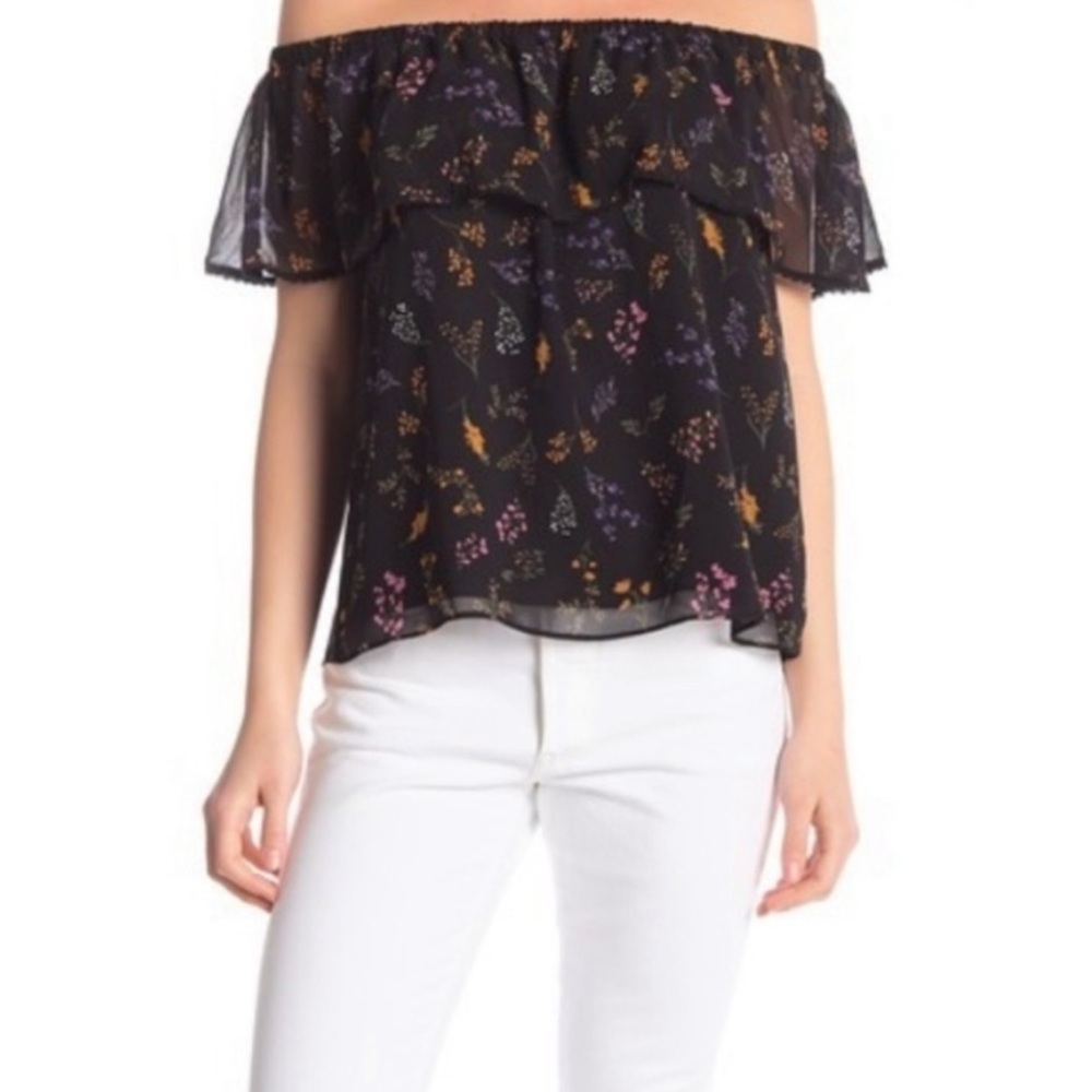 Rebecca Minkoff small off the shoulder floral print shirt